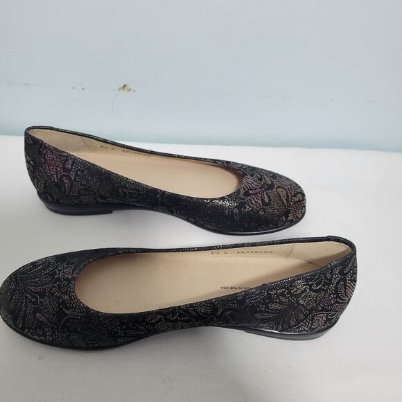 SAS Scenic Ballet Flat In Black With Brown Lace Leather Size 9.5 121725-2823 - Picture 6 of 7
